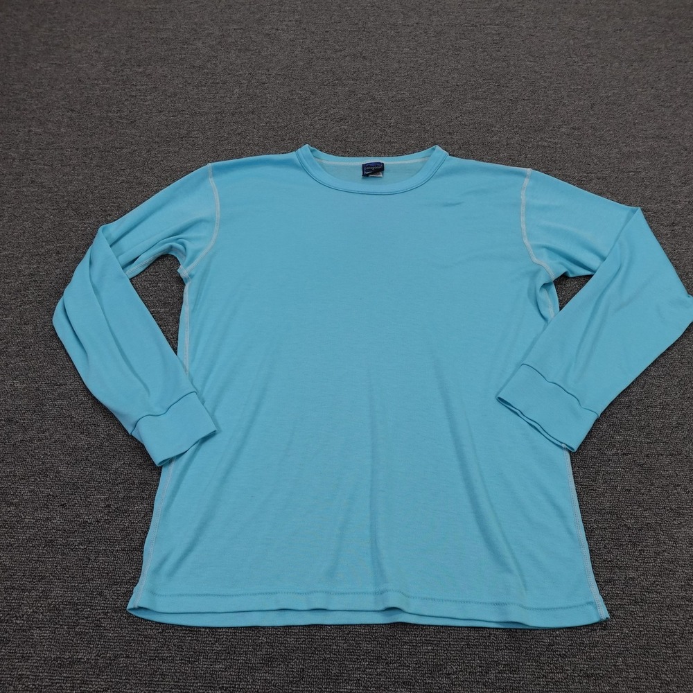Vintage Patagonia Capilene Shirt Mens Large Blue Long Sleeve Hiking Made In USA